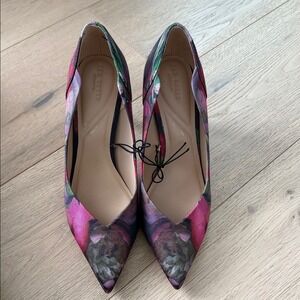Ted Baker Floral Heels - Black, Pink - Womens Size 8.5 Pumps